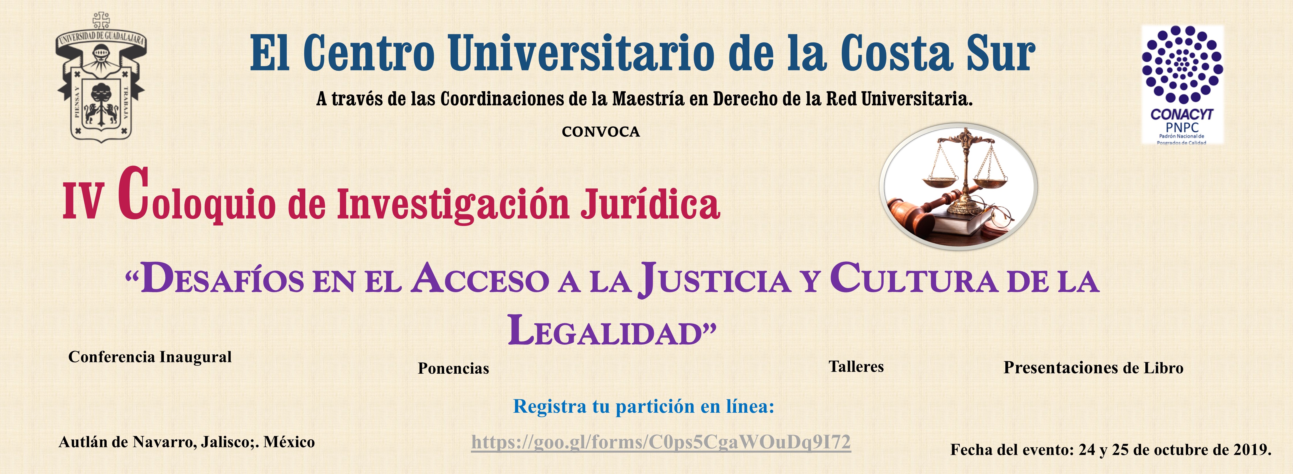 Banner: Coloquio Investigación Jurídica